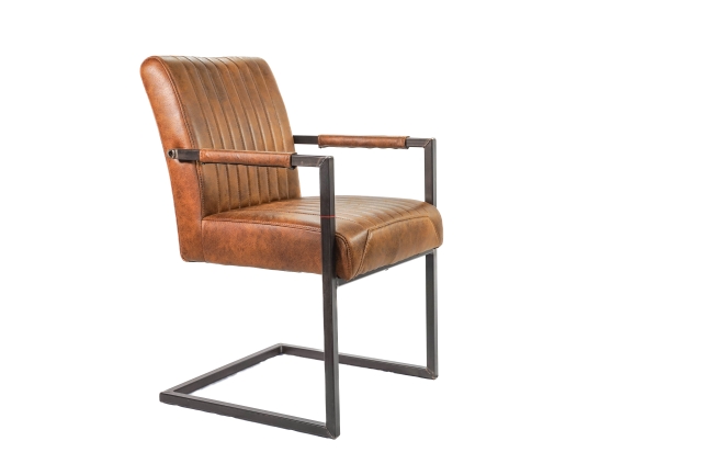 Esszimmer Stuhl aus Metall und Kunstleder (88cm)